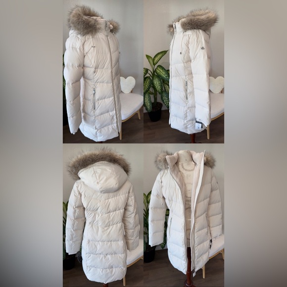 New Ralph Lauren RLL Faux-Fur-Trim Hooded Puffer Women’s Cream Coat Size M NWT - Picture 14 of 16